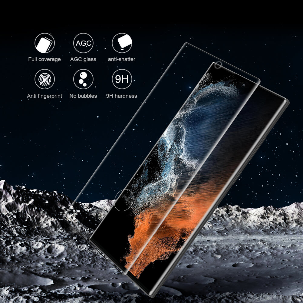 Miếng dán kính cường lực full 3D cho Samsung Galaxy S22 Ultra hiệu Nillkin CP+ Max - Hàng nhập khẩu