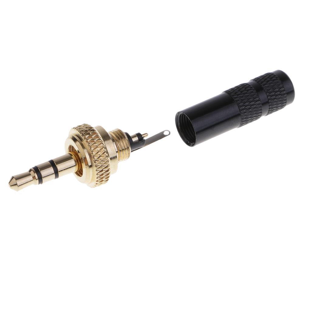 3.5mm Screw Lock Stereo Jack Male Plug Metal Audio Solder Adapter