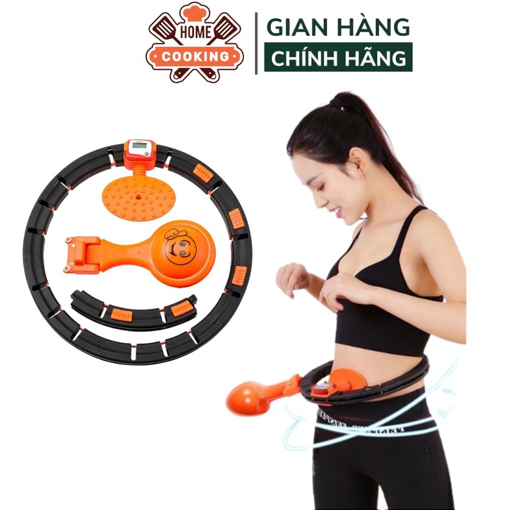 Vòng lắc eo giảm mỡ bụng Hula Hoop tập thể hình tại nhà, có đồng hồ đếm, hiển thị vòng quay điều chỉnh kích thước