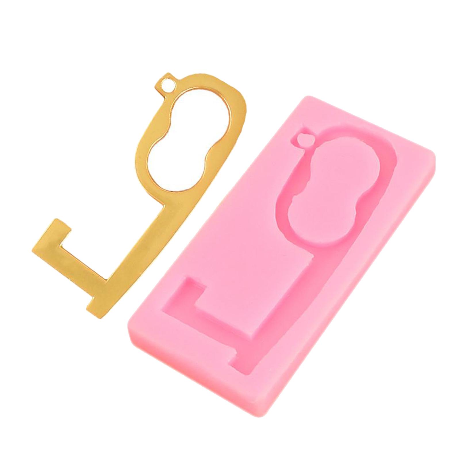 No Touch Door Opener Mold Non-contact Keychain Press Elevator Door Opener Silicone Mold Hand-Free Key Tool Crafts Supplies