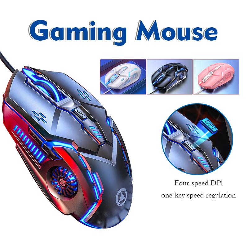 Chuột Gaming Máy Tính Có Dây Game Thủ 3200DPI / Chế độ LED 7 Màu / 6 Nút Bấm - Quà Giáng Sinh