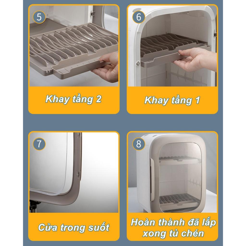 Tủ tiệt trùng tia UV đựng chén dĩa dụng cụ ăn uống GreenLife - AsiAMart
