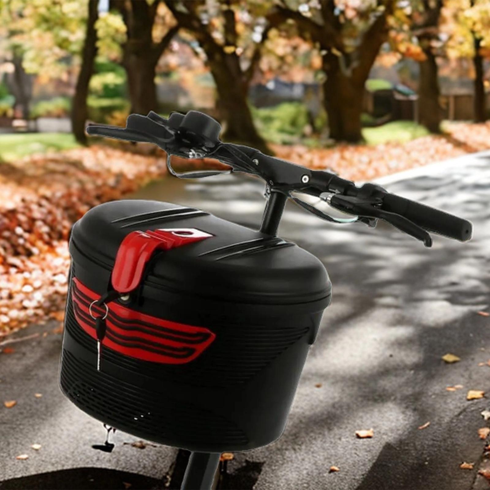 Bike Basket Lockable Easily Install Universal Containers Black Bike Basket