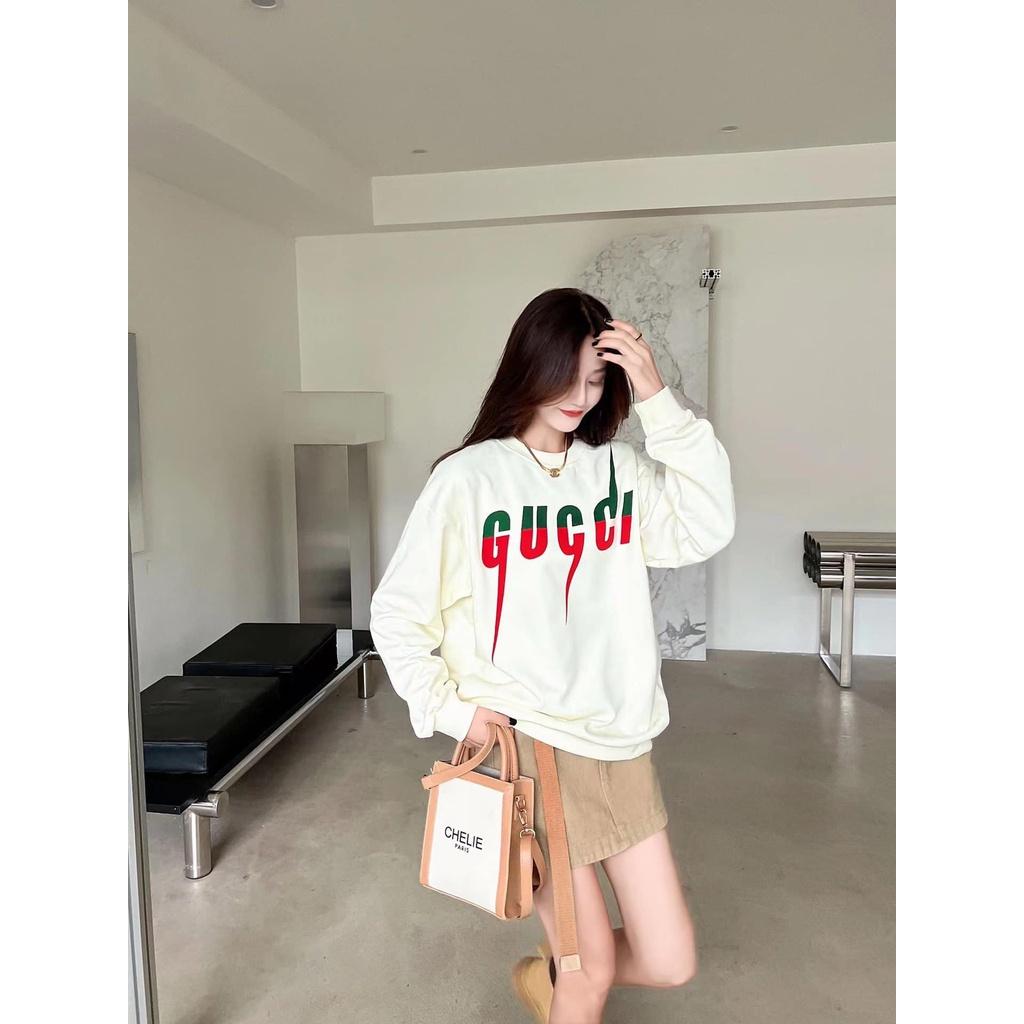 ÁO NỈ CỔ TRÒN - FORM RỘNG - LOGGO THƯƠNG HIỆU , SIÊU XỊN - HOTTREND PHONG CÁCH HÀN QUỐC CHO CÁC CHỊ EM