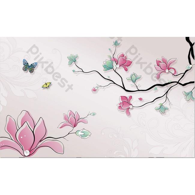 Hoa thủy tiên nổi bật, tranh dán tường 3d hiện đại MS686642