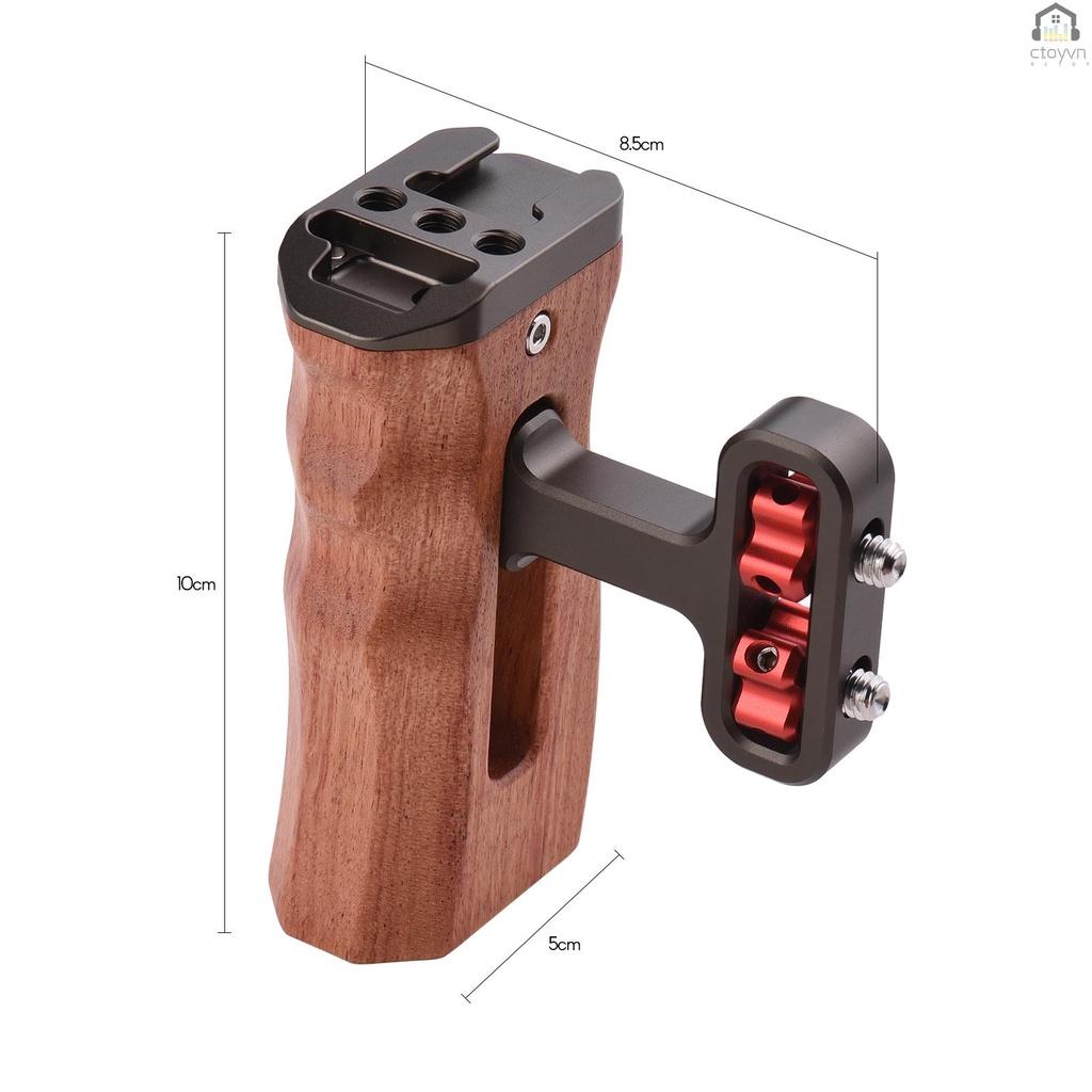 Tay cầm bằng gỗ trái/phải kèm ốc vít 1/4 cho máy ảnh