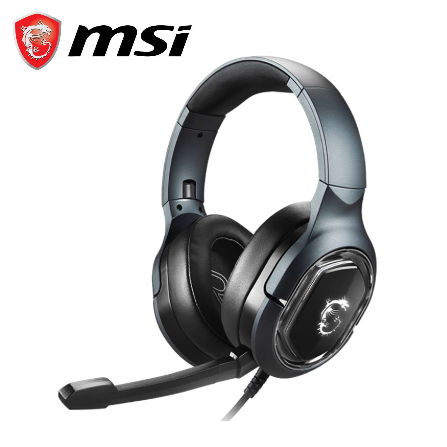 Tai Nghe Chụp Tai Gaming MSI Immerse GH50 Âm Thanh 7.1, Tích Hợp Mic, Dây Cắm USB 2.2M - Hàng Chính Hãng