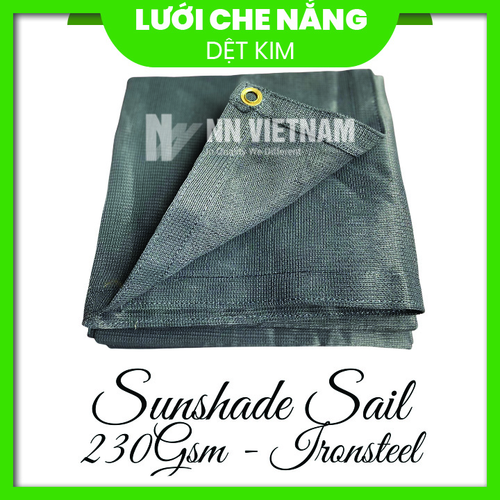 ⌈3M x 4M⌋ Lưới che nắng 80% màu xám - 230gsm HÀNG CAO CẤP Che nắng ban công, sân vườn