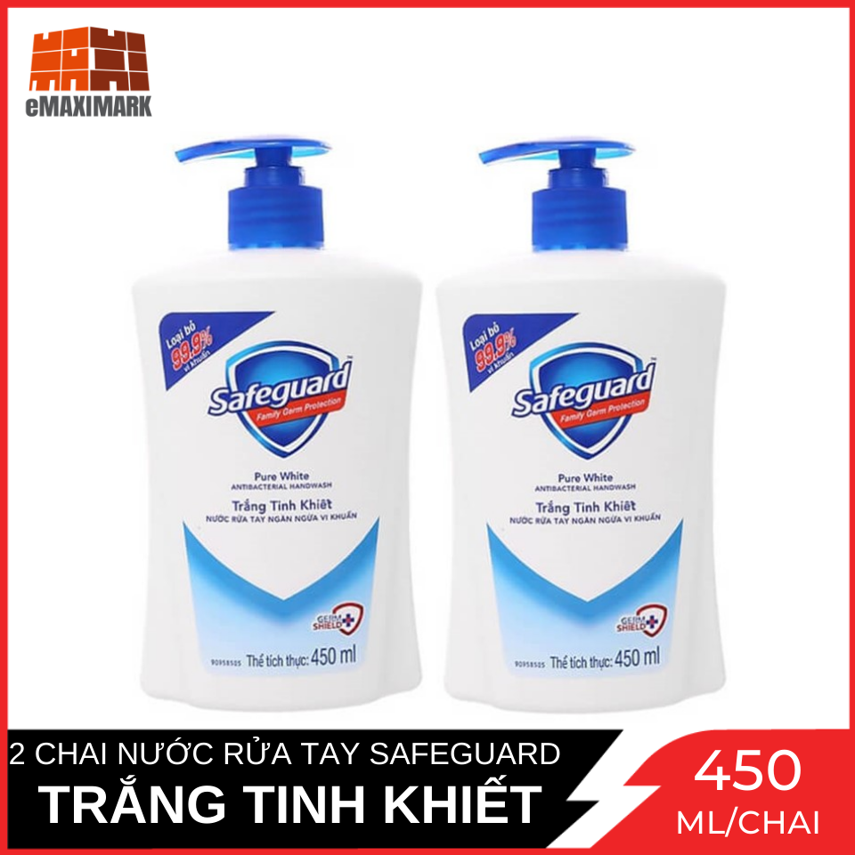 Combo 2 chai Nước rửa tay Safeguard Trăng Tinh Khiết 450ml X2