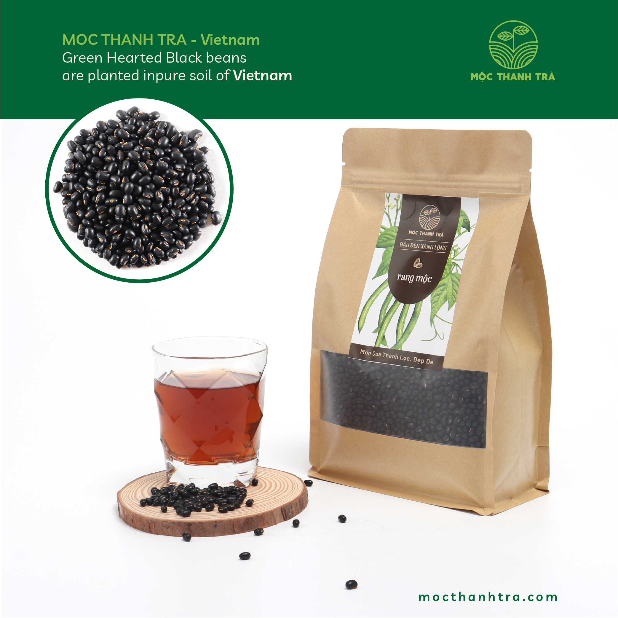 Đậu Đen Xanh Lòng Rang Mộc 1KG - Mộc Thanh Trà