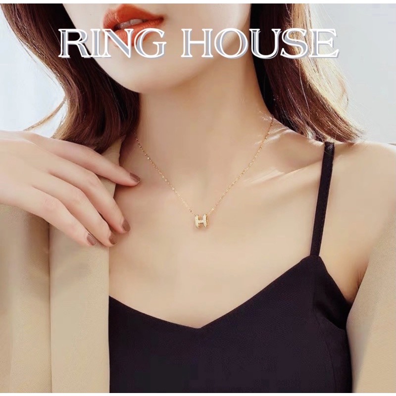 Dây Chuyền Nữ Chữ H Titan Không Đen Gỉ Đẹp Ring House