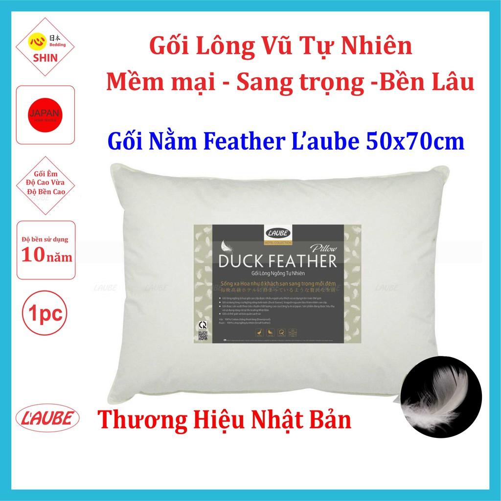 Ruột Gối ngủ lông vũ tự nhiên cao cấp 50x70cm Feather Laube Home thương hiệu Nhật Bản