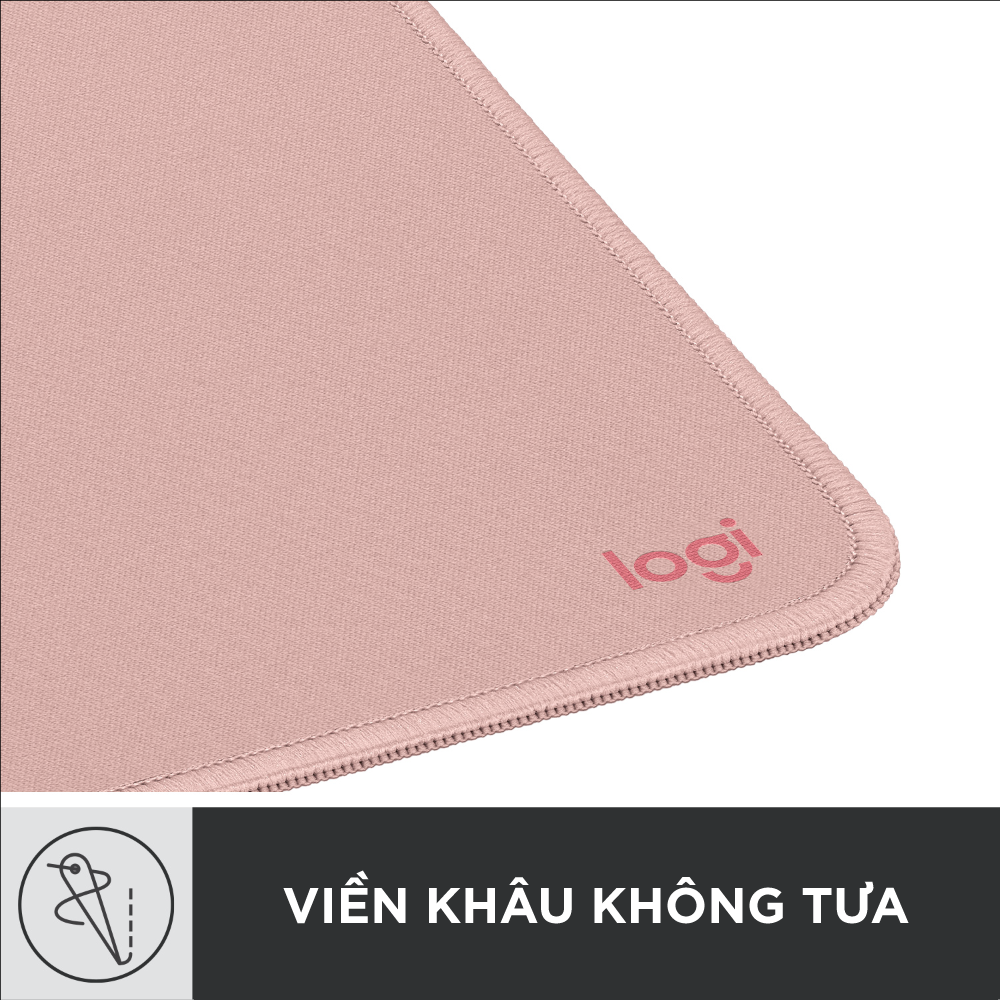 Lót chuột Logitech Mouse Pad - Đế cao su chống trượt, lướt dễ dàng, bề mặt chống đổ tràn, bền bỉ, nhỏ gọn - Hàng chính hãng - Màu