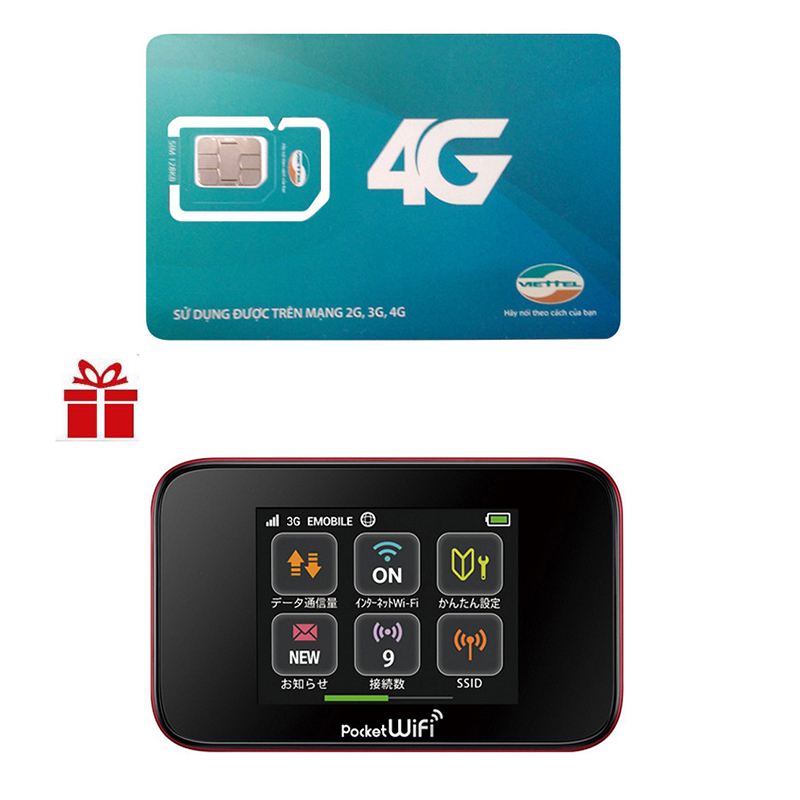 Bộ Phát Wifi Di Động Huawei GL10P 3G 42Mbps/75Mpbs 2400mAh + Sim 3G/4G Viettel Trọn Gói 1 Năm D500 - Hàng Nhập Khẩu