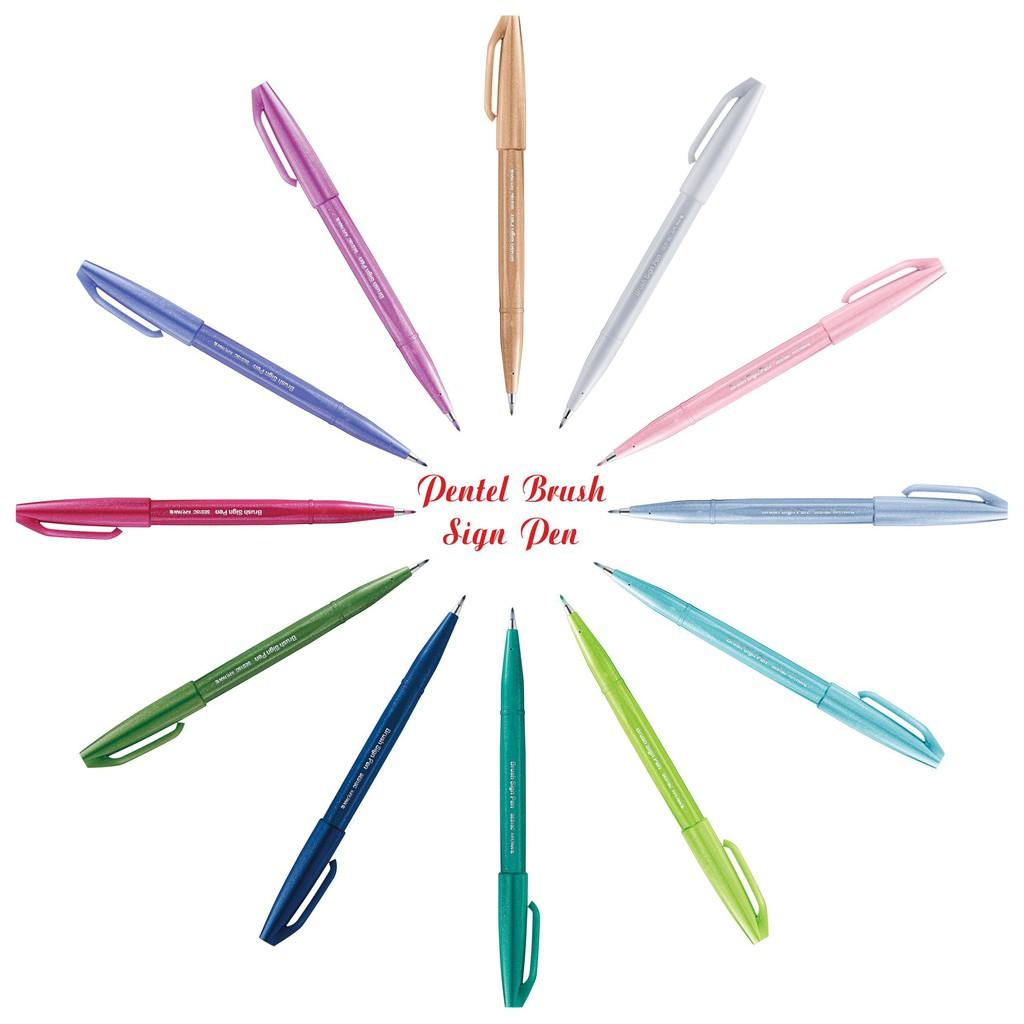 Hình ảnh Bộ bút Pentel Brush Sign Pen SES15C 12 màu Pastel