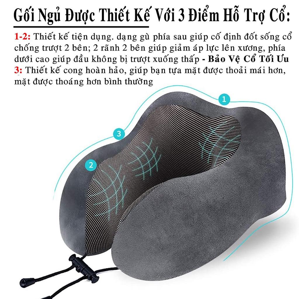 Gối Ngủ Văn Phòng Du Lịch Chữ U Tặng Kèm Bịt Mắt, Bịt Tai Chống Mỏi Chất Liệu Memory Foam - Hãng dododios