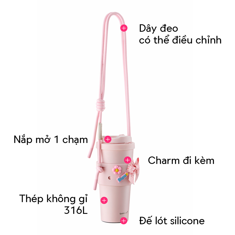 Quai Đeo Ly Giữ Nhiệt LocknLock TLL076 Siliconesleeve Set, Hàng Chính Hãng, Chống Nước - JoyMall