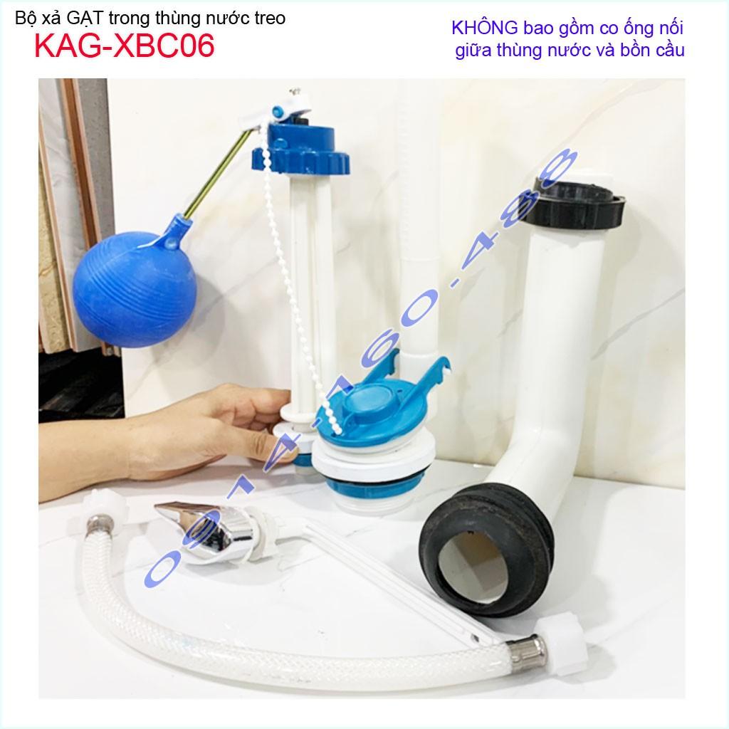 Bộ xả bồn cầu treo tường KAG-XBC06-tay gạt, Bộ ruột xả ruột két nước treo cho bồn cầu két rời
