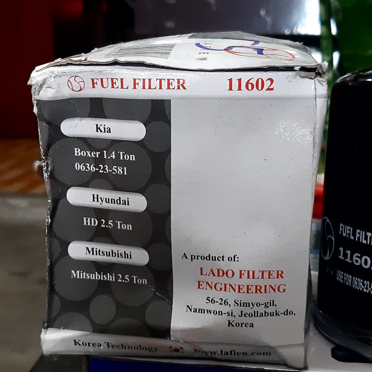Lọc nhiên liệu 11602, dùng cho xe Kia 1.4 Tấn, Kia K2700, Hyundai HD 2.5 Tấn, Mitsubishi 2.5 Tấn