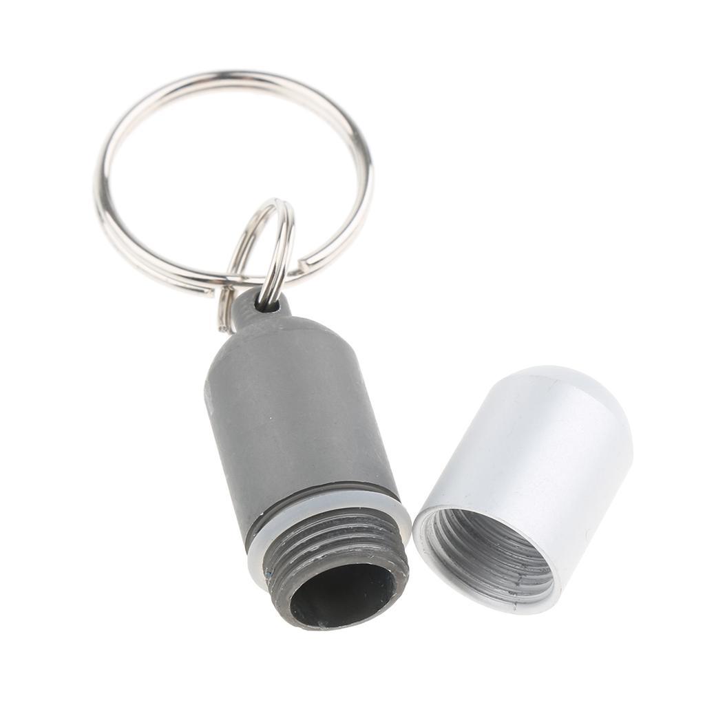 4pcs Waterproof Aluminum Pill Storage Box Keychain Capsule Tablet Bottle