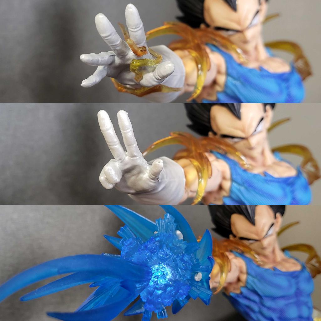 Figure / Mô hình Vegeta chiến đấu 3 đầu 45 cm có LED - Dragon Ball