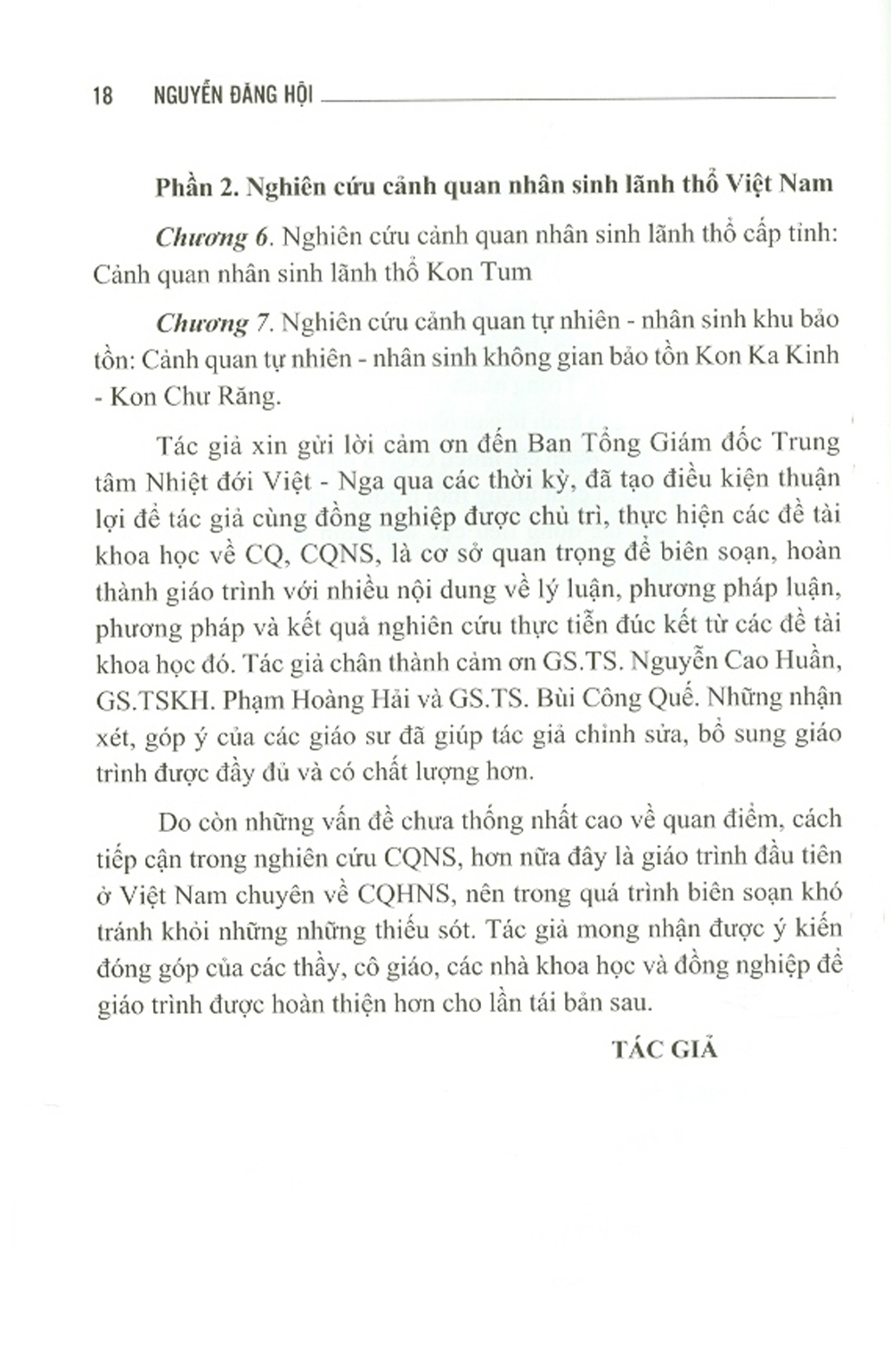 Giáo Trình Cảnh Quan Học Nhân Sinh: Cơ Sở Phương Pháp Luận Và Ứng Dụng Thực Tiễn (Dùng Cho Nghiên Cứu Sinh Và Học Viên Cao Học Các Ngành Khoa Học Địa Lý Và Khoa Học Môi Trường) _ Bìa Cứng