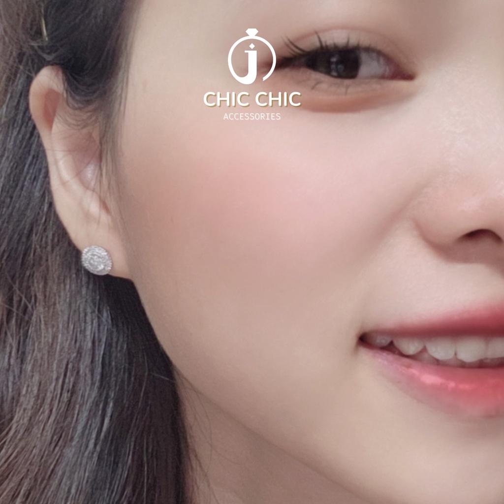 Bông Tai Bạc Nữ Chic Chic đính đá | Bông Tai Chic Chic A13