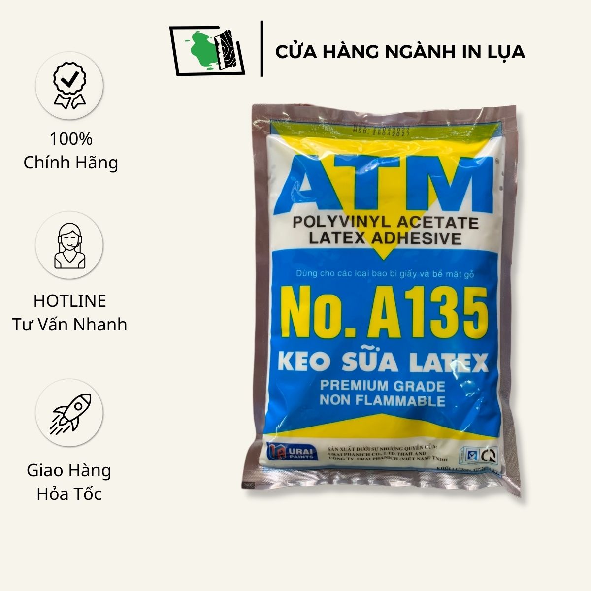 Keo sữa ATM dán giấy dán tường dán da simili đa năng 1kg nguyên liệu làm Slime