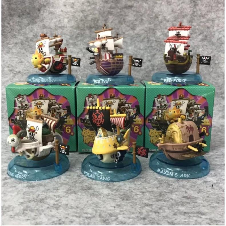 Mô hình thuyền One Piece combo 6 tàu dễ thương 7cm