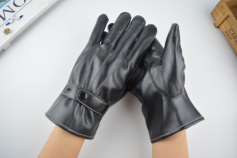 Găng tay da nam mùa đông giữ ấm lót nỉ bên trong chống lạnh thiết kế cao cấp chống nước