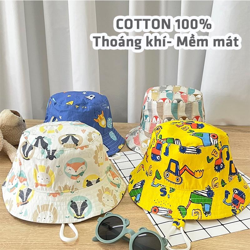 Mũ tai bèo vải Cotton mềm mỏng thoáng khí, nón chống nắng thời trang cho bé trai, bé gái 1-10 tuổi