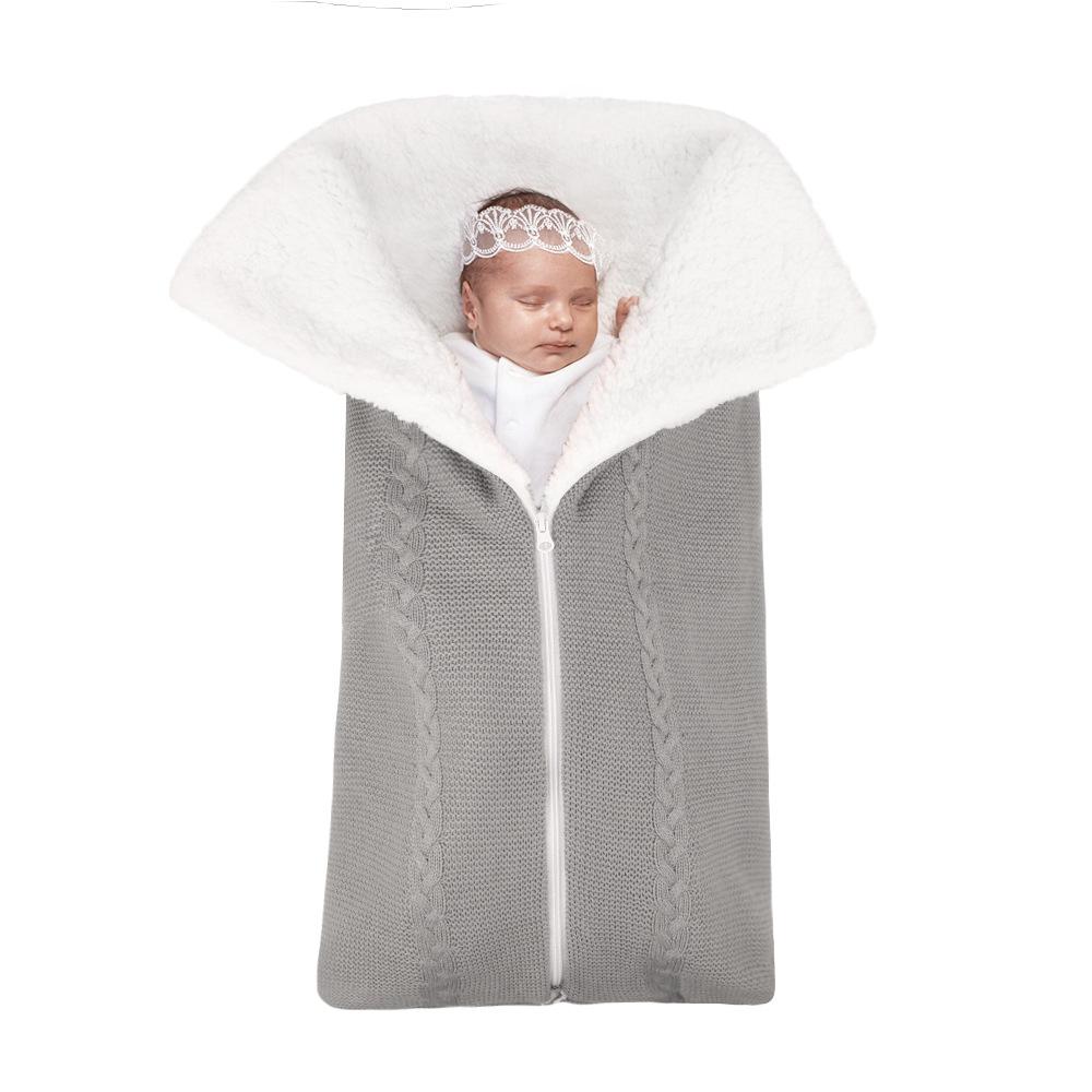 Trẻ Sơ Sinh Túi Ngủ Làm Dày Mùa Đông Cho Bé Bao Dệt Kim Xe Đẩy Đầm Footmuff Tập Đi Slaapzak Kid Sleepsack Trẻ Sơ Sinh Bao