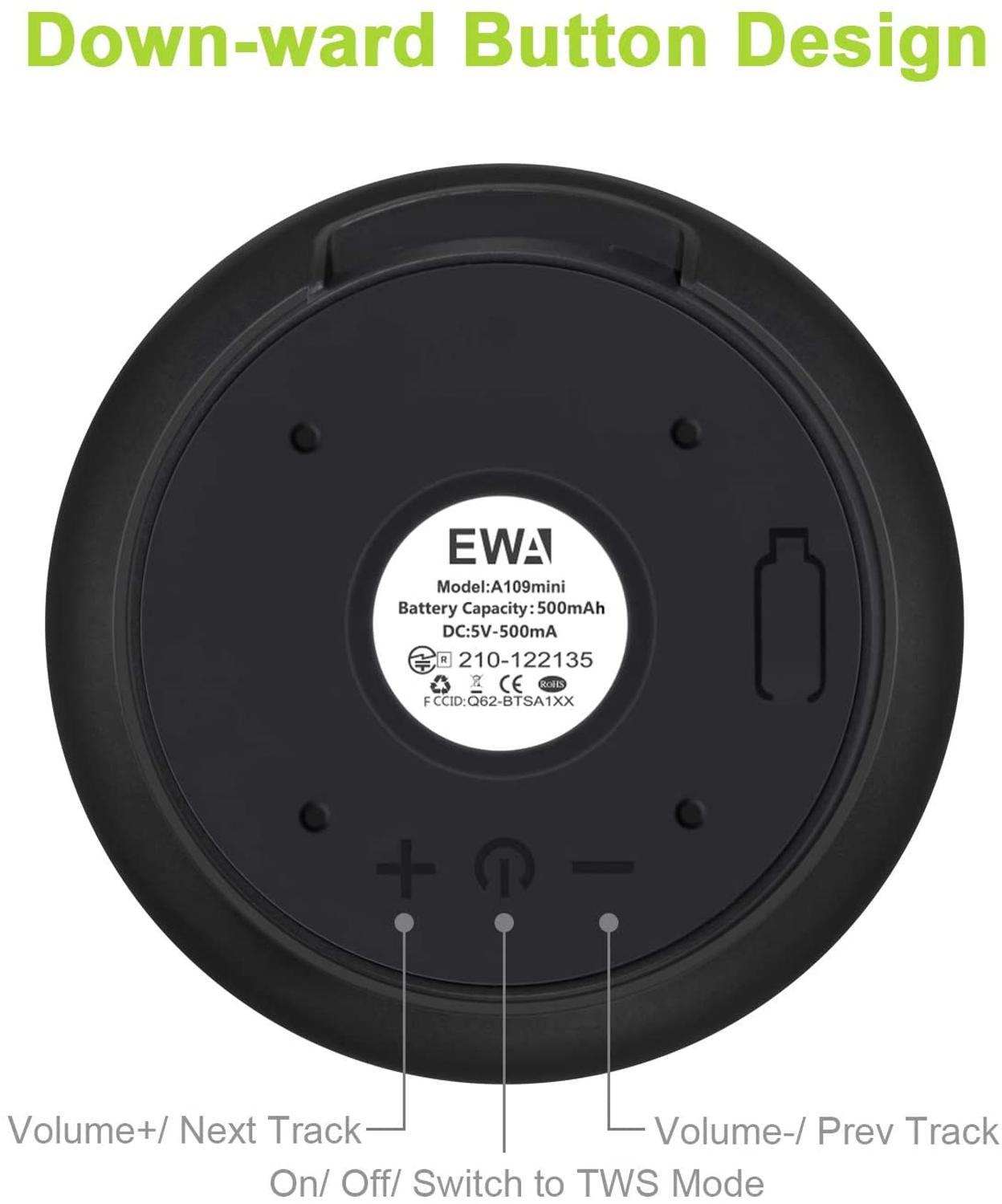 EWA A110 Loa Mini Bluetooth Không Dây Di Động Âm Thanh Lớn Bass Mạnh Vỏ Kim Loại Dành Cho Thiền Loa Siêu Trầm Loa Karaoke Color: A110mini-gray