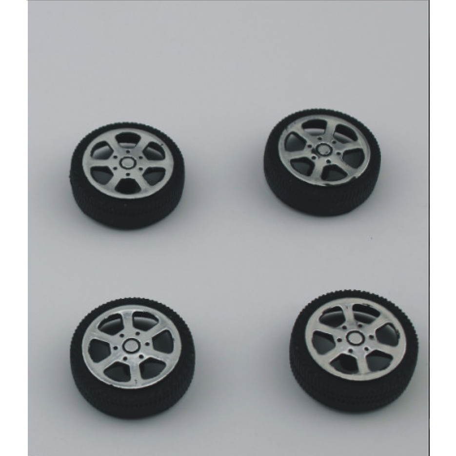 Bộ 4 bánh xe mô hình đường kính 30mm trục 2.0mm