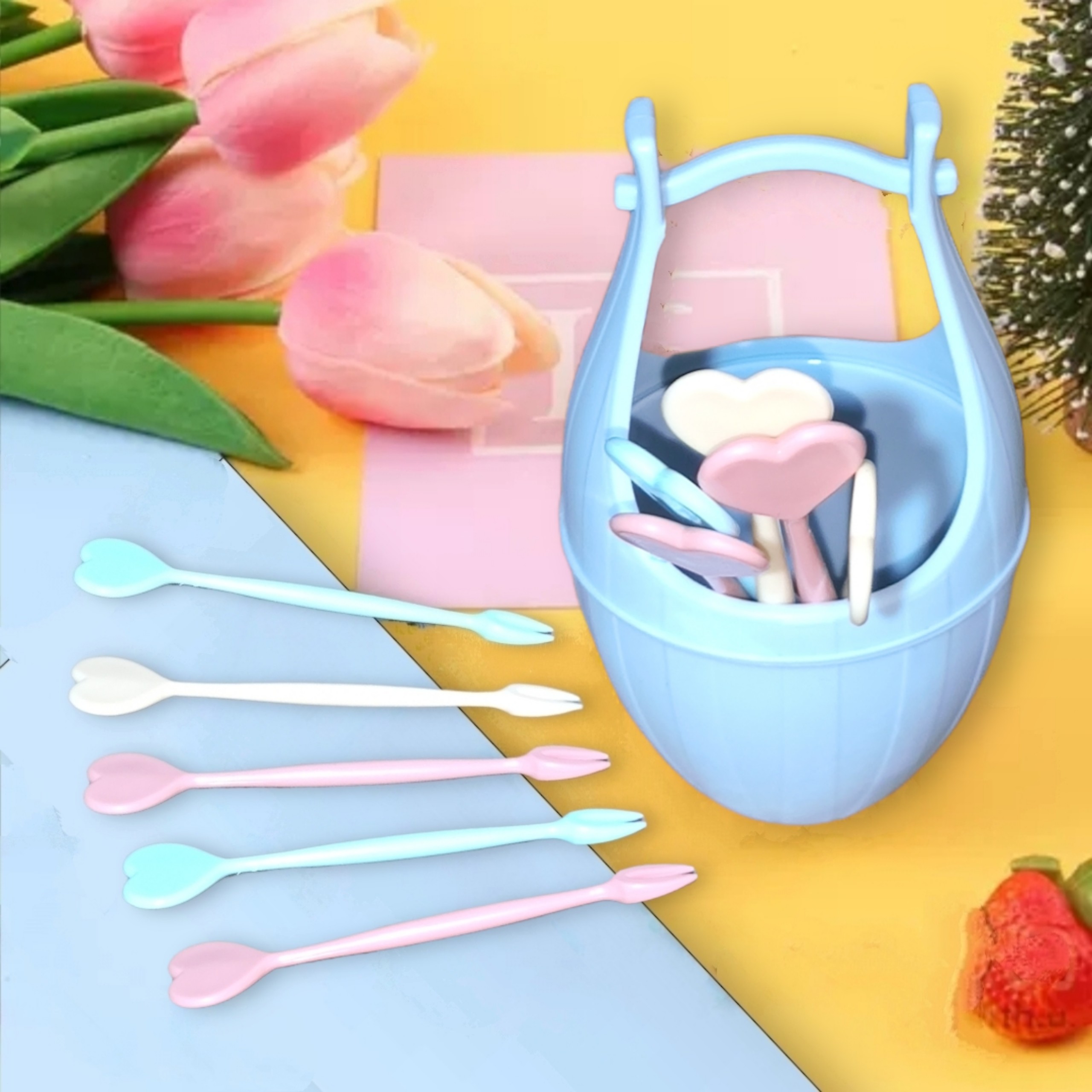 Bộ giỏ 10 Dĩa Cao Cấp ăn Hoa Quả Tráng miệng tiện lợi