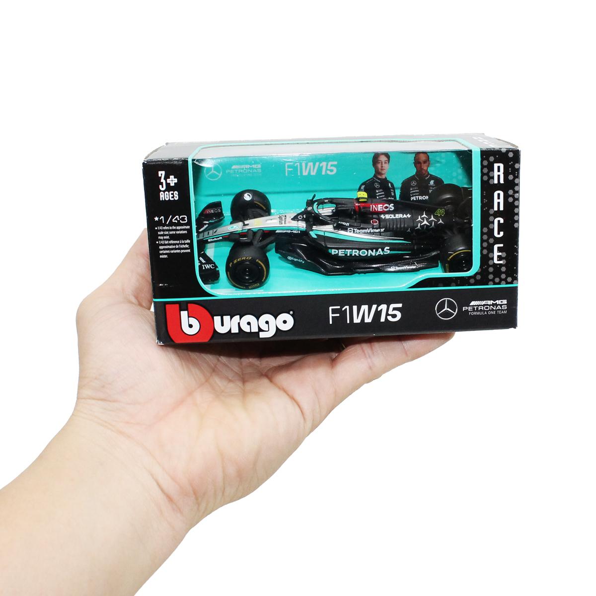 Đồ Chơi Mô Hình Xe Đua F1 Mercedes-AMG - Petronas F1 W15 Team 2024 Tỉ lệ 1:43 - Bburago 44/18-38208
