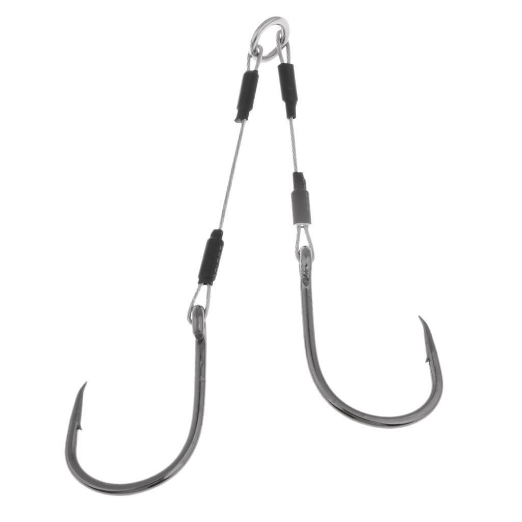 2-3pack Jigging Assist Hooks Sea Fishing Hooks Barbed Fishhook with Solid Ring