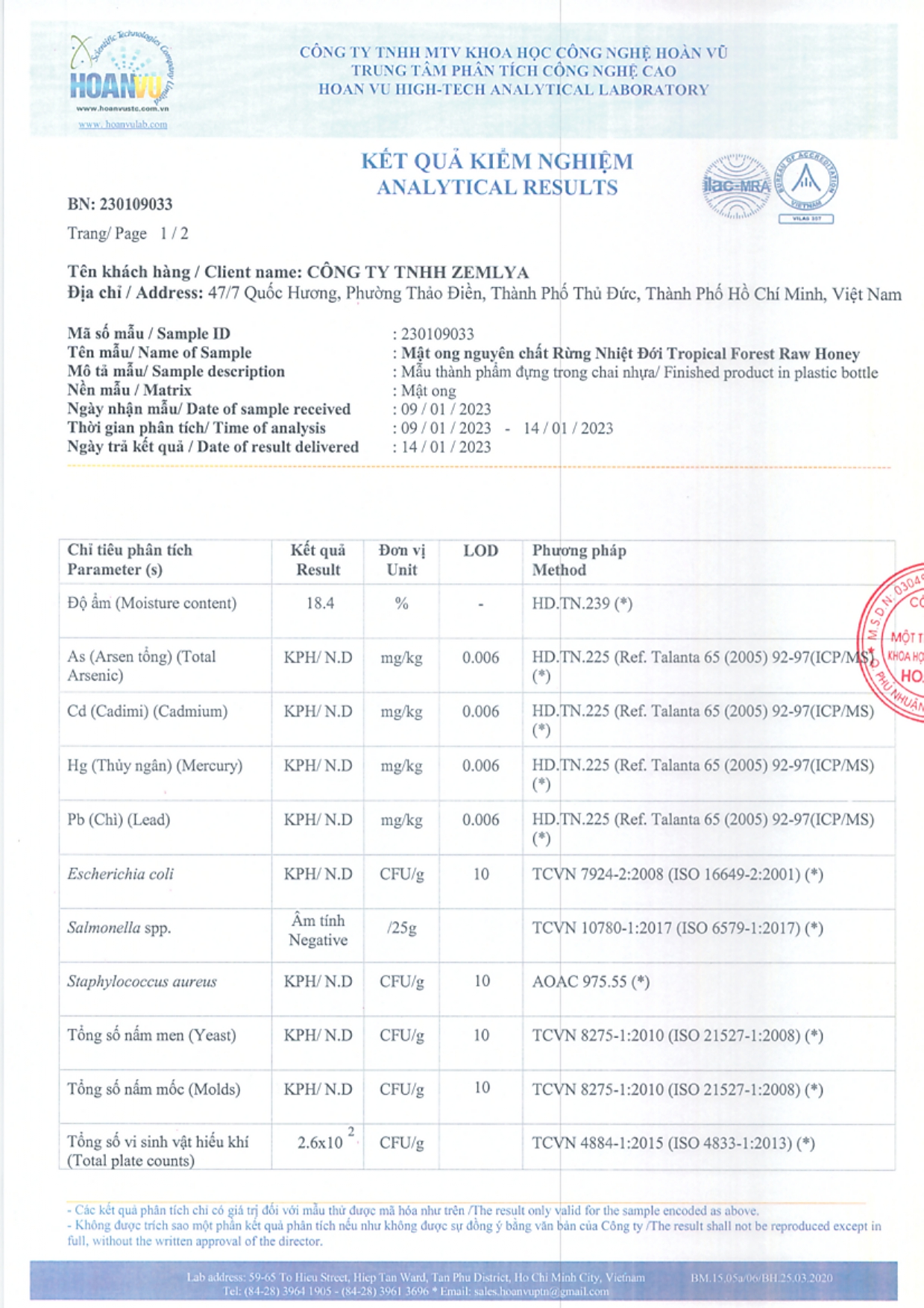 Mật Ong Rừng Nhiệt Đới Honimore