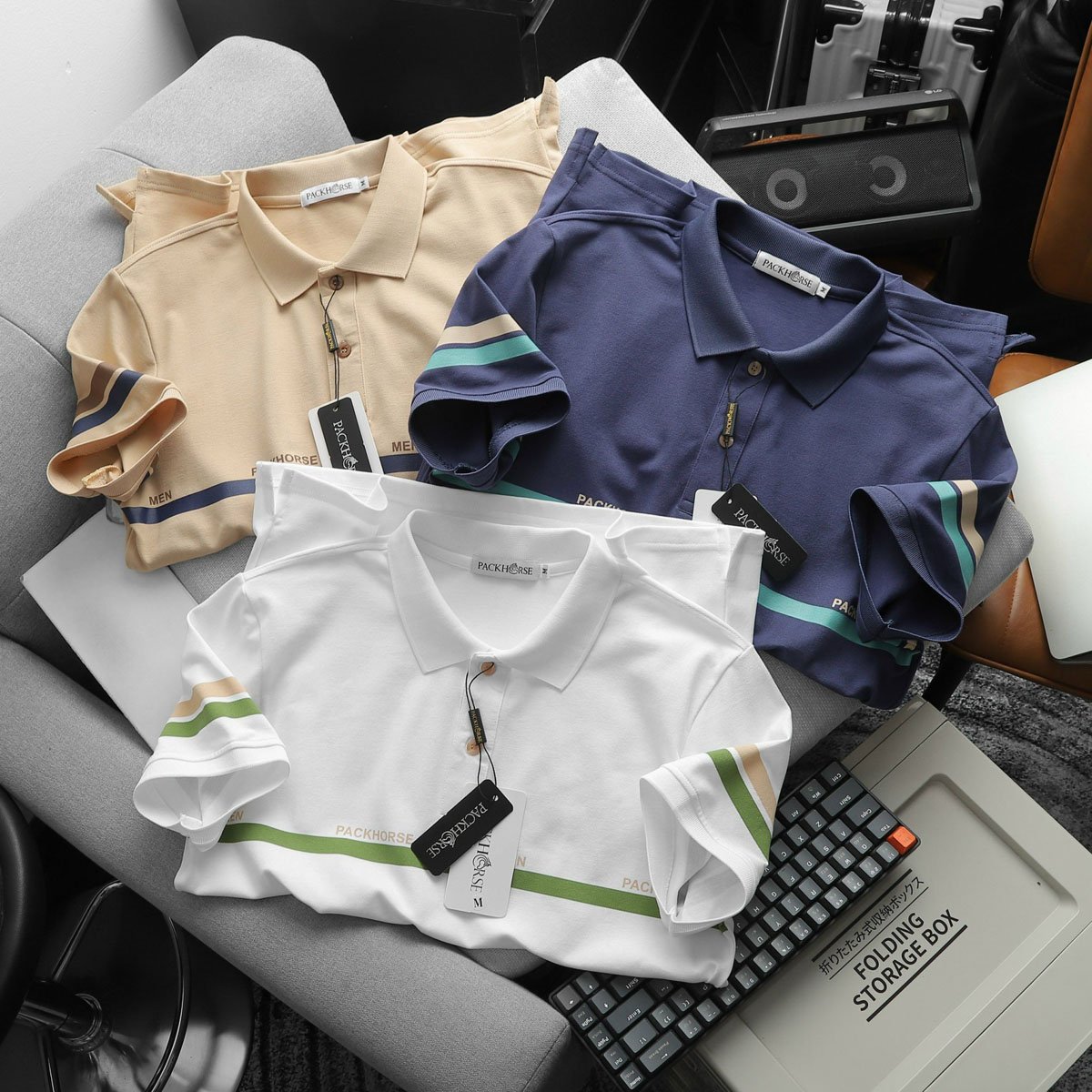 Áo thun polo nam PK Men chất thun cá sấu, họa tiết sọc ngực nam tính, thanh lịch, thoáng mát - FORMEN SHOP - FMPS240