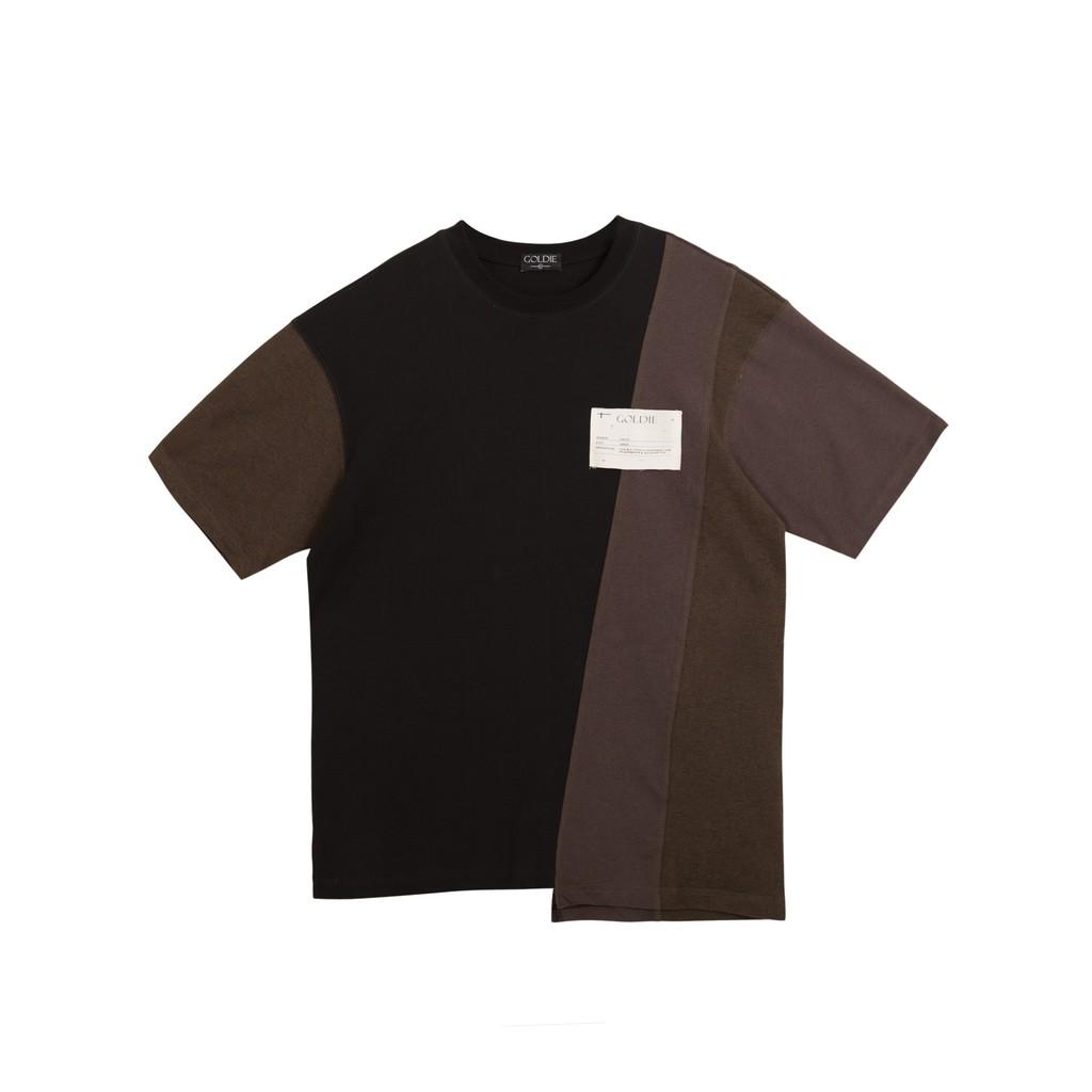 Áo thun 'GOLDIE MULTICOLOR PANELED' 100% cotton 2 chiều ghép mảnh