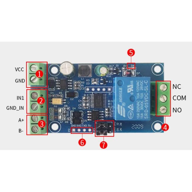 Bo Mạch Công Tắc 1 Cổng Điều Khiển Bằng TTL Modbus RS485 BMS1 (Hỗ trợ HomeAssistant)