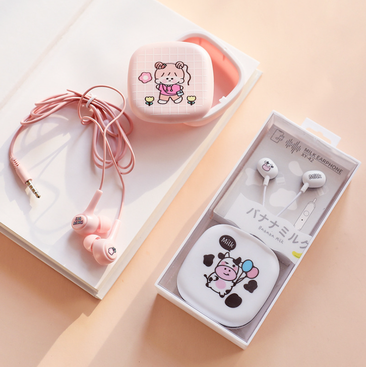 Tai Nghe Hàn Quốc In Ear Cô Bé Đáng Yêu - MIN Style C, Bộ Tai Nghe Và Hộp Đựng Sang Trọng