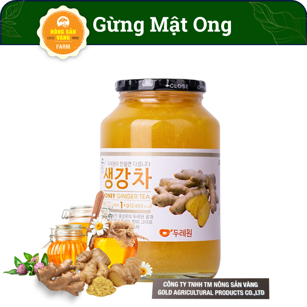 Mật Ong Chanh, Gừng Hàn quốc, Citron Tea Nắp Đen VIP 1kg - Nông Sản Vàng