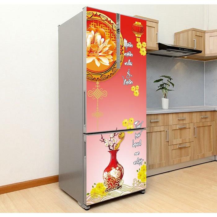 DECAL DÁN TỦ LẠNH MẪU XUÂN 2022 A ĐẸP - BỀN - SANG