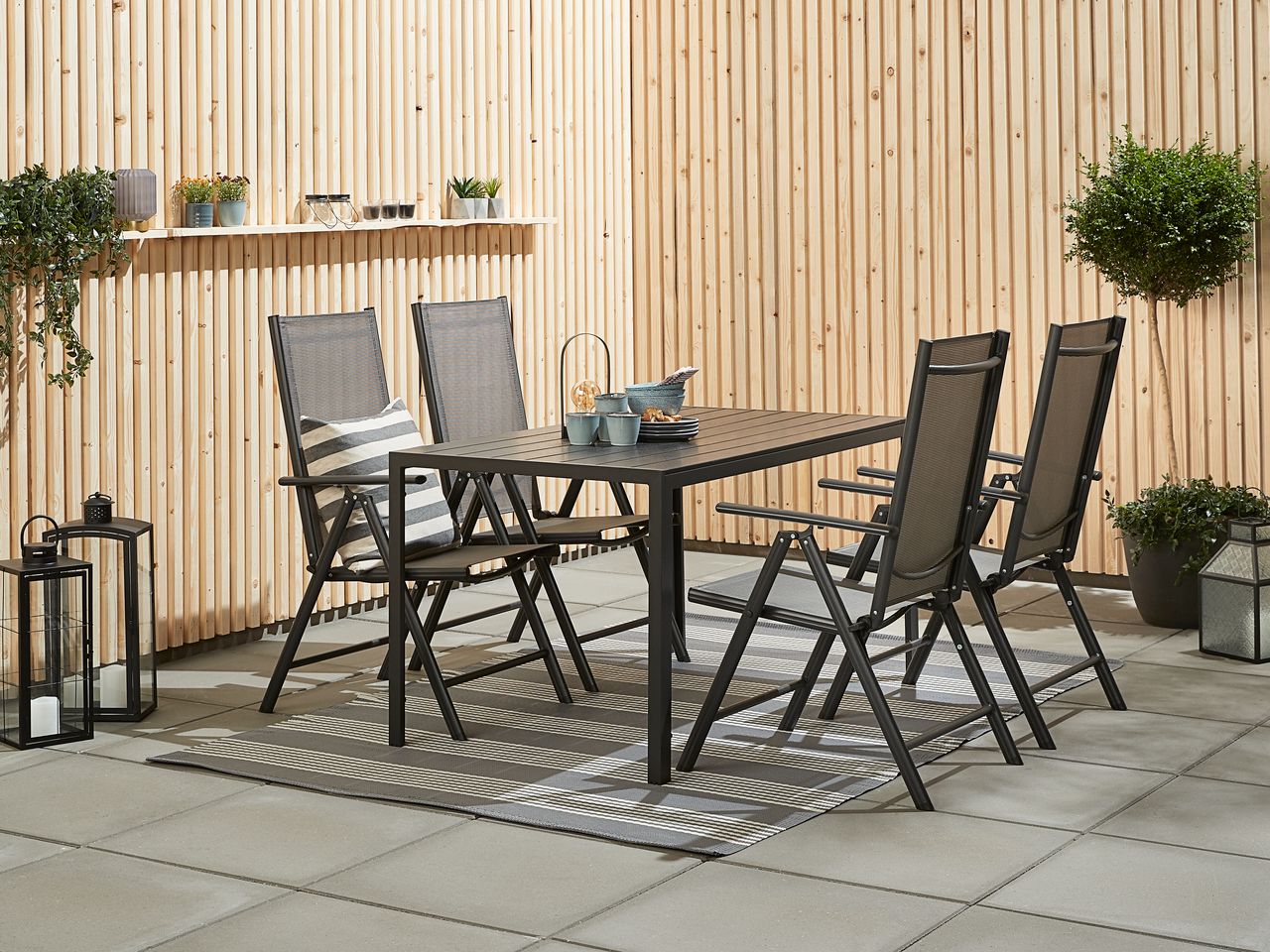 Ghế ngoài trời | JYSK Mellby | nhôm | đen | R55xS68xC106cm