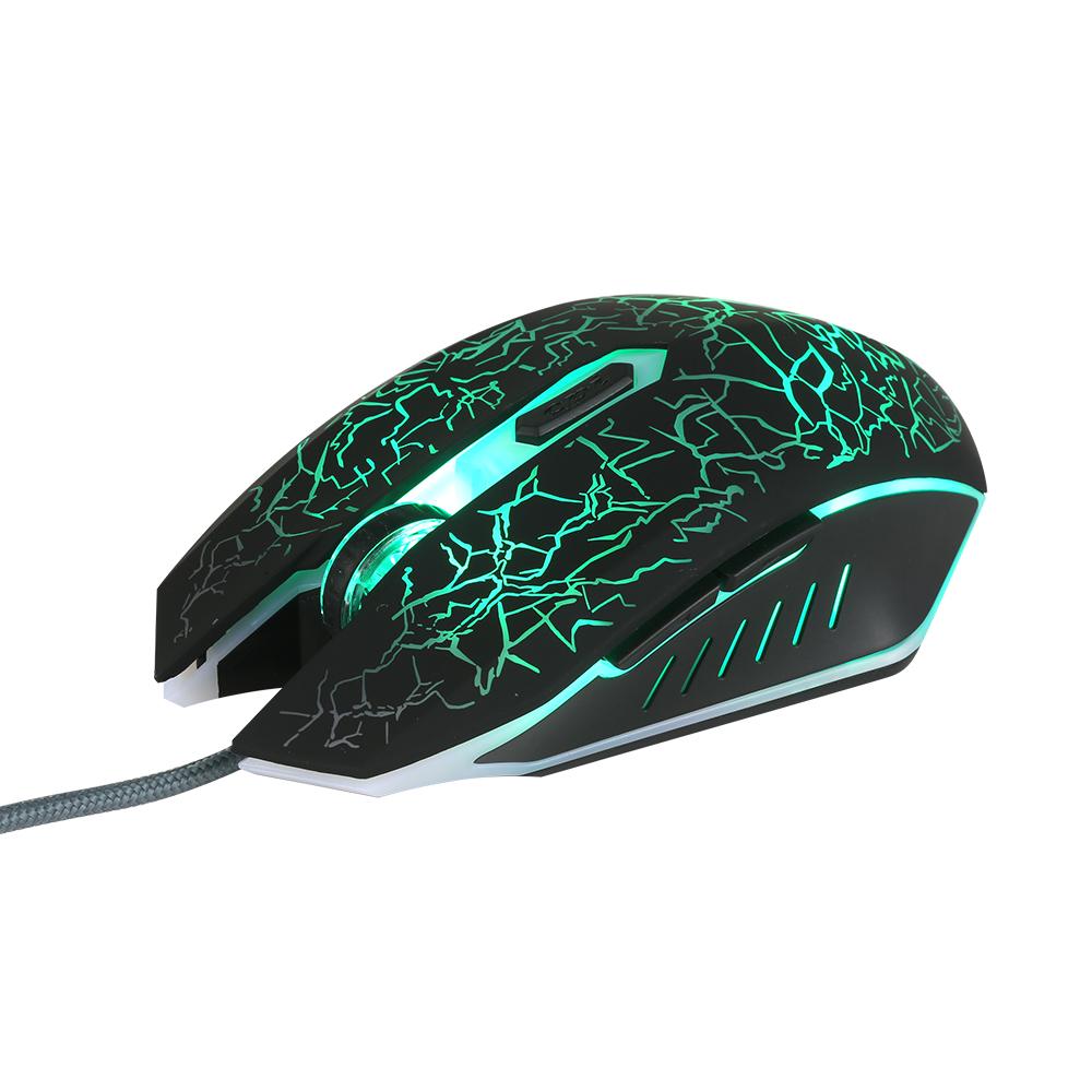 Chuột chơi game có dây 3600DPI Chuột quang 4 mức DPI có thể điều chỉnh / 6 nút / 7 màu,