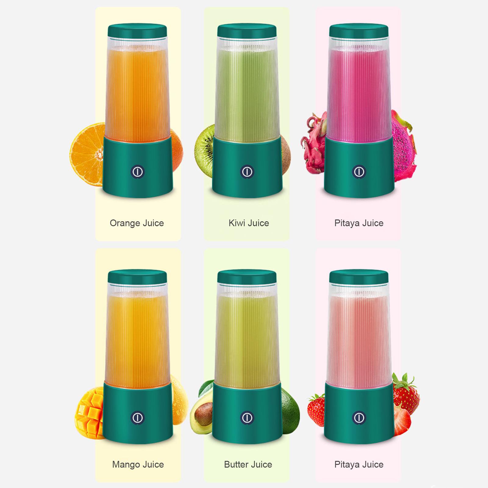 Cốc say sinh tố cầm tay 350ml, lưỡi dao bằng thép không gỉ, có thể xay trái cây và rau củ ở 360 độ, sạc USBv