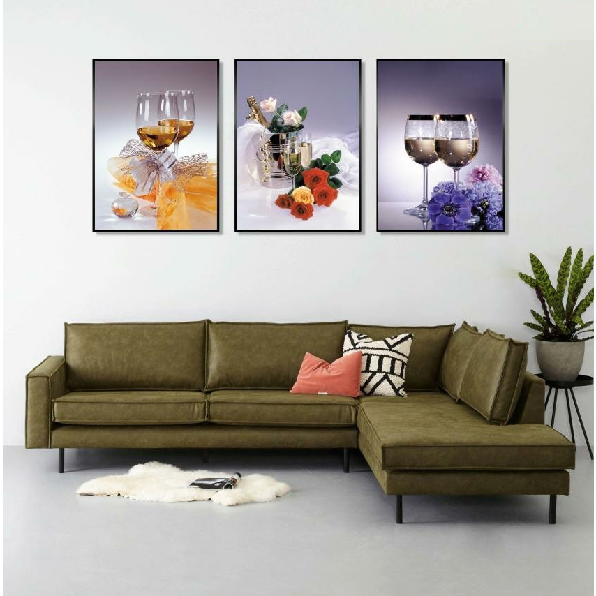 Bộ tranh 3 Bức - Tranh treo tường phòng khách- Tranh Hoa 3D Hiện Đại H 39762/Gỗ MDF cao cấp phủ kim sa/ Chống ẩm mốc, mối mọt/Bo viền góc tròn