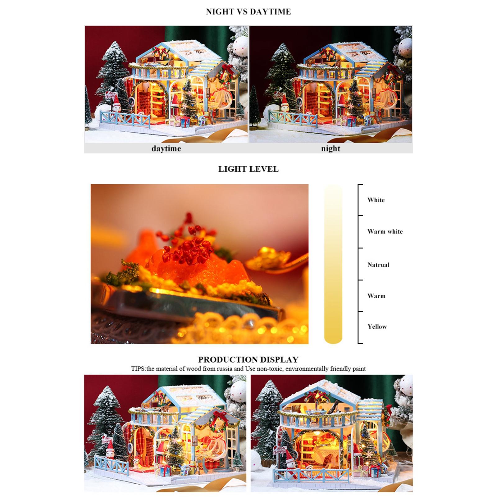 Dollhouse Miniature DIY House Kit Creative Room with Furniture and Cover for Romantic Artwork Gift