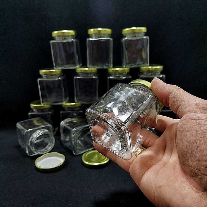 Lọ Thủy Tinh Vuông 100ML  nắp thiếc vàng – Hũ Thuỷ Tinh Vuông – Hủ Chưng Yến – Đựng Sữa Chua, mật ong, dầu dừa, thức uống, thực phẩm